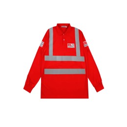 Manufacturing Red Long Sleeve Polo Shirt Industrial Uniform Reflective Tape Design Contractor Uniform Repair Project Construction Industry Polo Shirt D407 Manufacturing Red Long Sleeve Polo Shirt Industrial Uniform Reflective Tape Design Contractor Uniform Repair Project Construction Industry Polo Shirt D407
